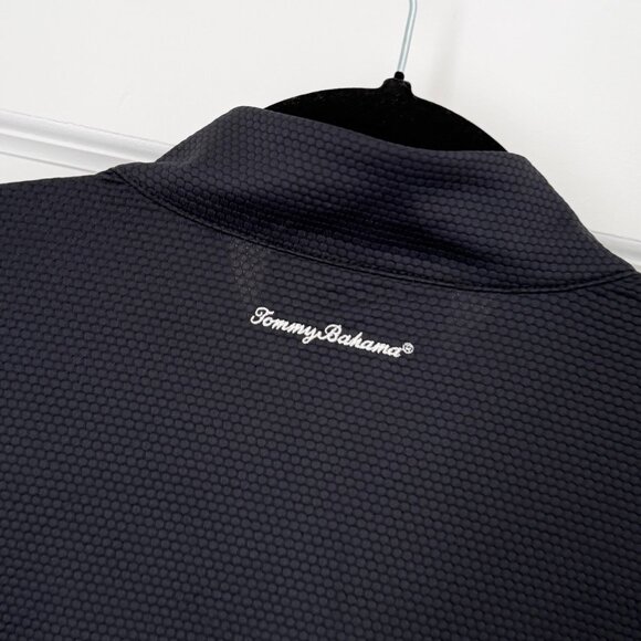 Women Tommy Bahama Pullover Quarter Zip Active Waffle Knit in Black Size Large - Picture 3 of 9